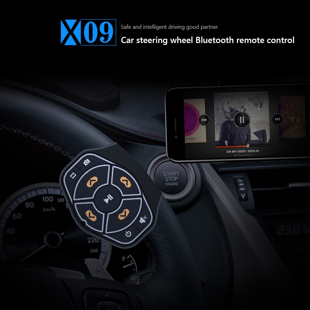 Universele Auto Bluetooth Draadloze Afstandsbediening Stuurwiel Mobiele Telefoon MP3 Muziek Spelen Voor Android Ios Telefoon Control Car Kit