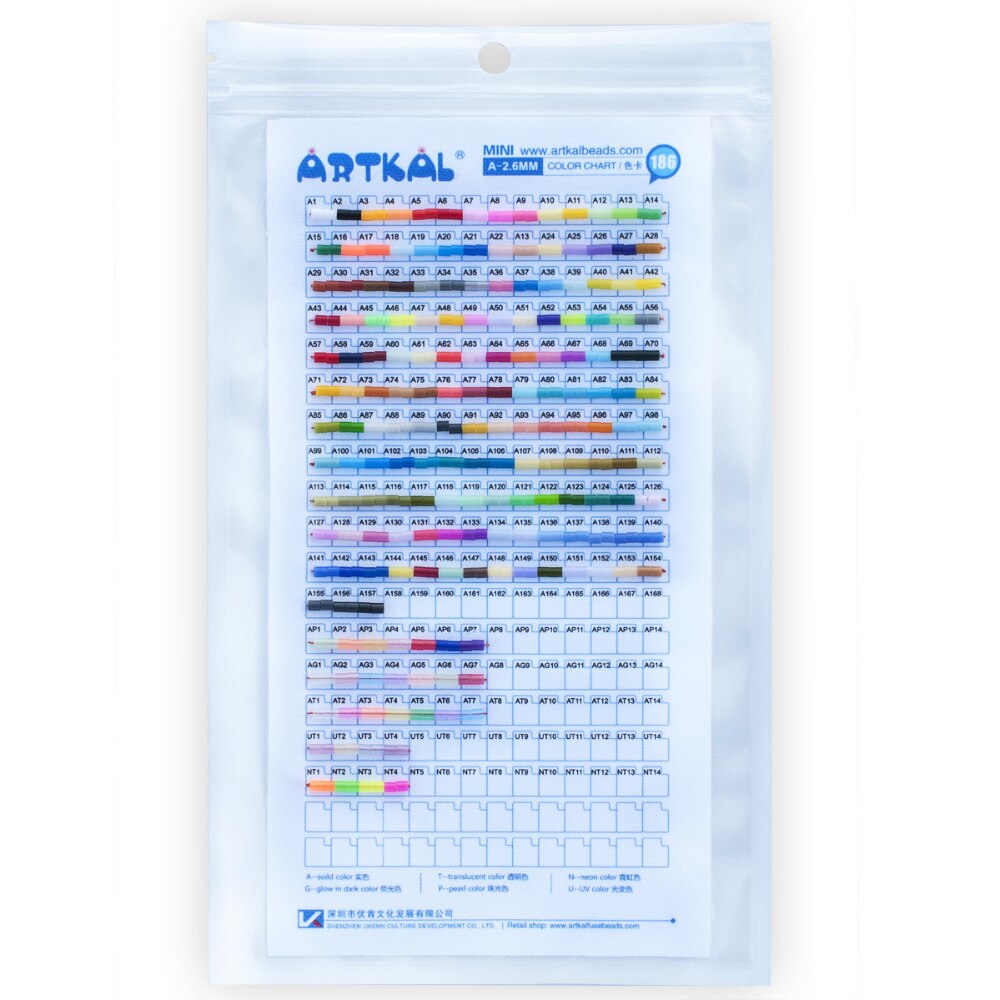 Artkal perler fysisk farvekort