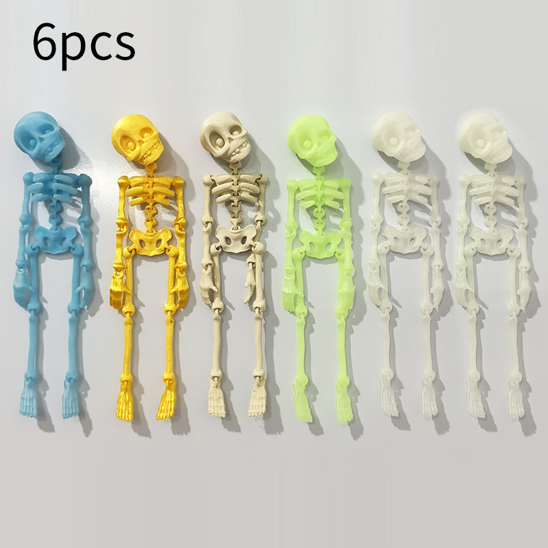 Halloween Skeleton Skeleton Magnetic Refrigerator Sticker Model Ornament 3D Printed Joint Removable Skeleton Artifact Sticker: Chocolate