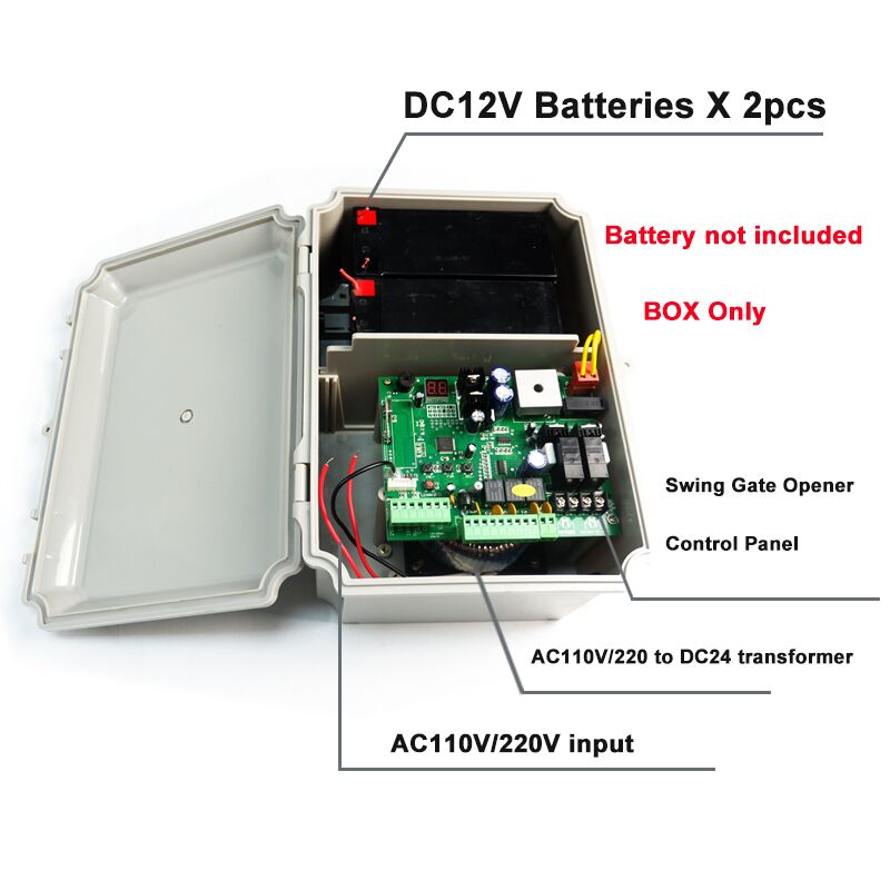 Waterproof solar system DIY use swing door opener actuator motor door controller spare battery box