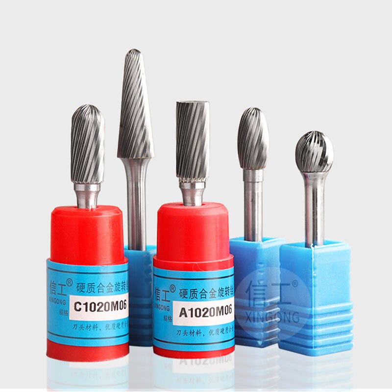 14*6MM Tungsten Steel Milling Cutter Metal Grinding Carving Head Carbide Rotary Tool Single Slot Woodwork Carbide Rotary File