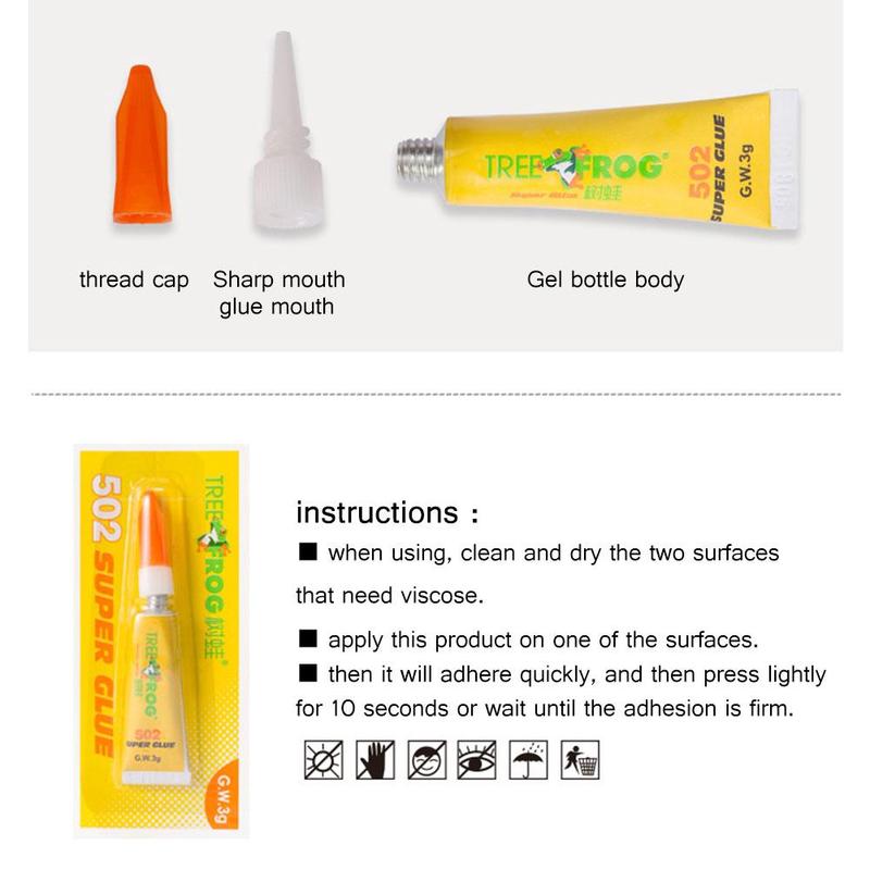 Pegamento líquido para uñas, adhesivo de cianoacrilato de vidrio y cuero, adhesivo instantáneo de gran Unión, para tienda de papelería, Gel para uñas, 502