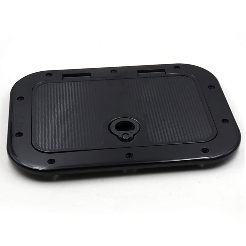 Couvercle d'accès de plaque de pont marin retirer la trappe d'inspection avec loquet pour bateau Kayak canoë, 14.96x11.02 pouce/380x280mm -Blac