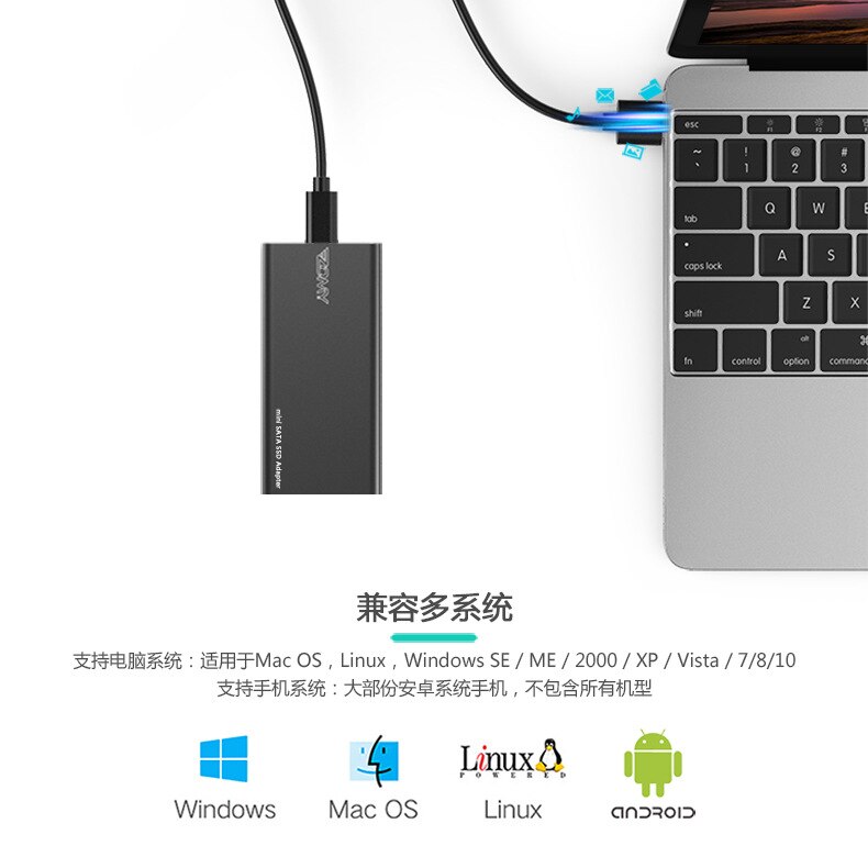5 pièces/lot MSATA à USB3.0 boîte de disque dur Mobile SSD portable mince et haute performance boîte de disque dur à semi-conducteurs