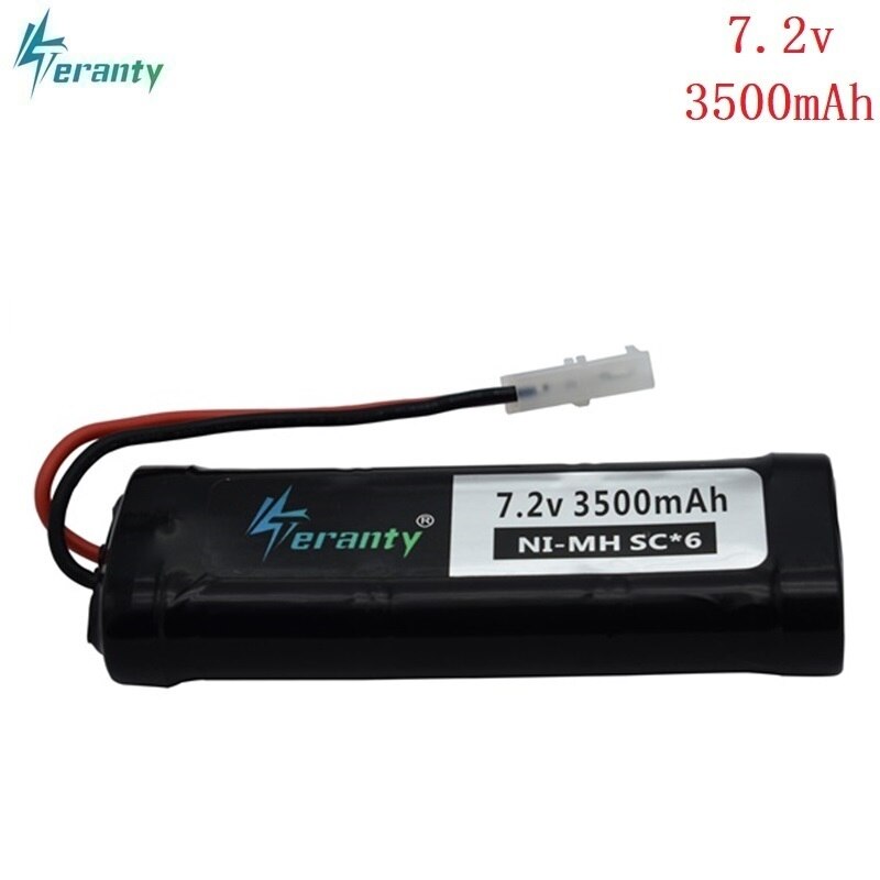 7.2V 5000mAh SC Ni-Mh batterij en 7.2v lader voor RC speelgoed tank auto Vliegtuig Helicopter Met Tamiya connectors 1/16 7.2v batterij: Purple