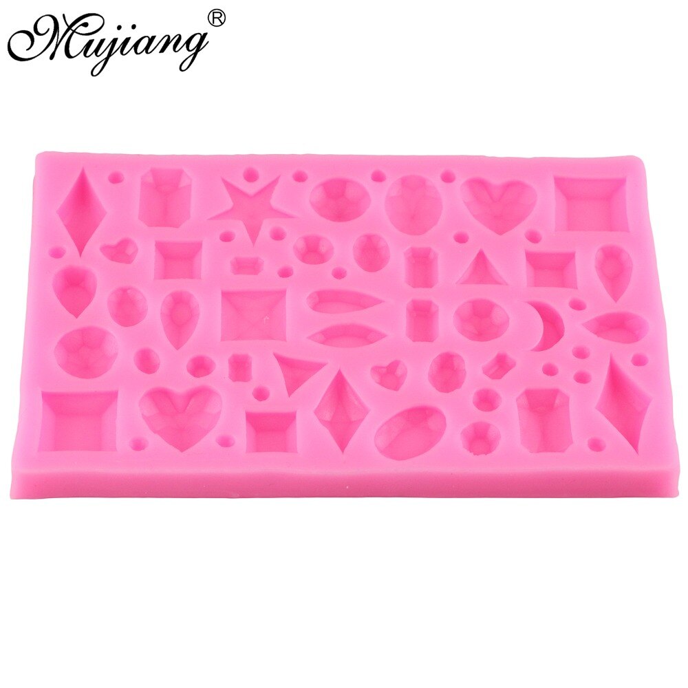 Mujiang Mini Diamond Silicone Fondant Molds Cake Decorating Tools DIY Sugarcraft Gem Gumpaste Chocolate Candy Clay Moulds