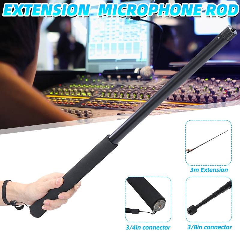 25.6-118.1inch Aluminum Alloy Boom Microphone Extendable Telescoping Lightweight Mic Boom Pole Pole Arm Extension