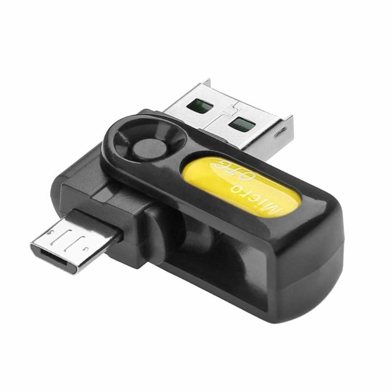 Universal 2 in 1 USB OTG Cardreader Micro USB OTG TF SD Memory Card Reader OTG Adapter for Mobile Phone Laptop: Yellow