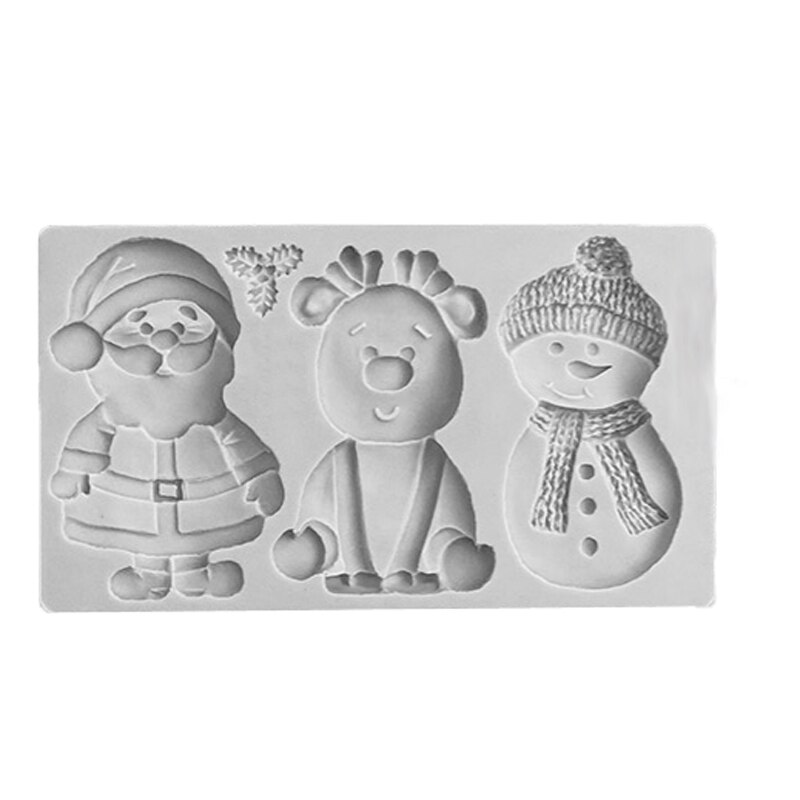 Christmas Cookie Molds Fondant Cakes Decorating Tools Silicone Molds Sugarcrafts Chocolate Baking Tools For Cakes Gumpaste Form