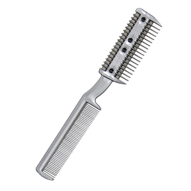Pet Plastic Comb Double Headed Trimmer Including 2 Metal Blades for Long and Short Haired Cats Dog Grooming Razor Combs