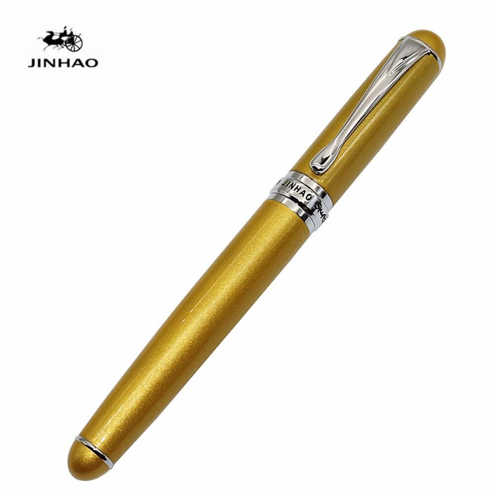 Jinhao X750-pluma estilográfica de Iraurita, suministros escolares de oficina, para estudiantes, varios colores: Golden