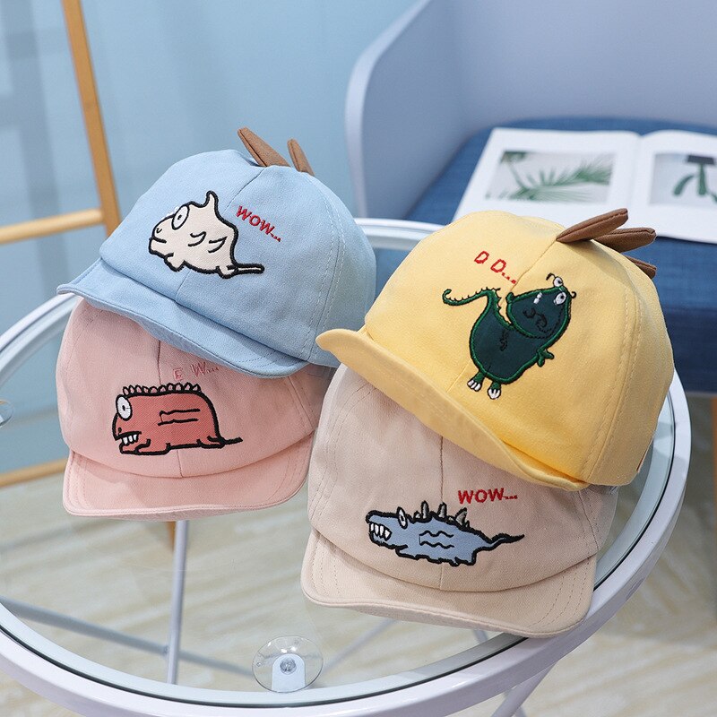 Leuke Cartoon Dinosaurus Baby Baseball Cap Zachte Katoen Jongens Meisjes Zonnehoed Zomer Baby Peuter Kinderen Strand Hoed