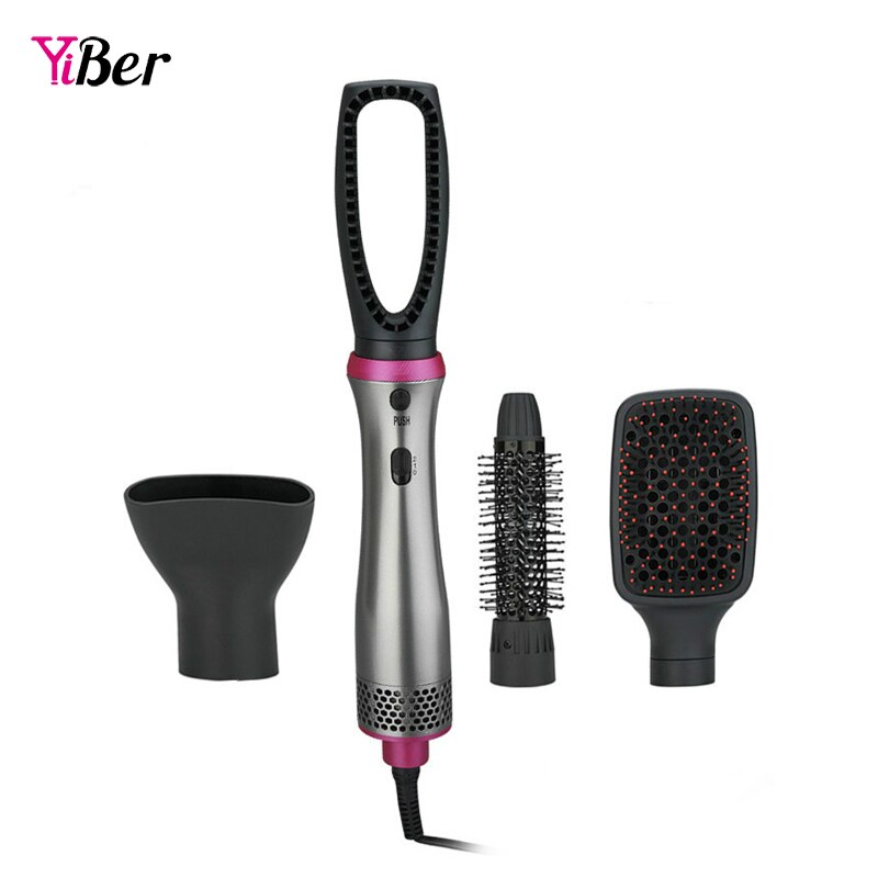 Haar Blower Borstel 4 In 1 Föhn Air Brush Styler En Volumizer Curler Kam Roller Een Stap Ion blow Haar Salon Set