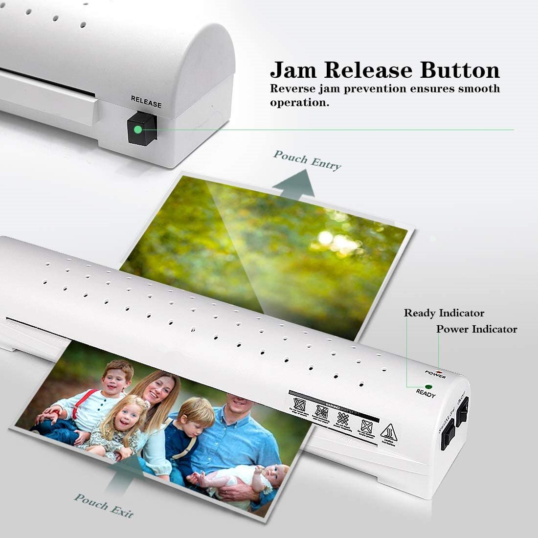 Thermal Laminator Machine for A4/A6 Laminating Machine with Two Roller System Faster Warm-up Quicker Laminating for Home Office