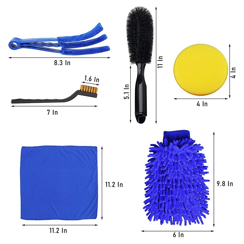 15 PCS Car Detailing Brush Set,Car Interior Cleaning Kit Includes Detail Brushes, Wheel Brush, Wheel Tire Brush Kit