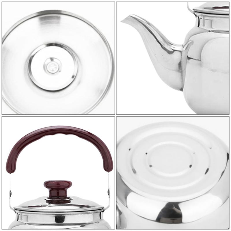 Stainless Steel Teapot Kitchen Tea Kettle Metal Stovetop Tea Pot