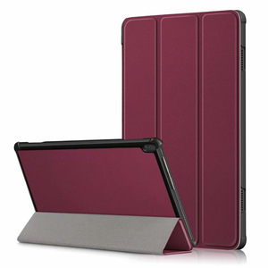 Capinha para lenovo tab m10 10.1 capa funda TB-X605L TB-X605F TB-X505F TB-X505L TB-X505X magro suporte de dobramento magnético capa escudo: Wine Red