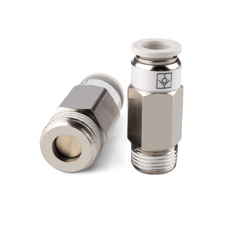 M5 1/8" 1/4" 3/8" 1/2" BSP Thread Pneumatic Check Valve One Way Non-return Valve One Touch Qucik Fitting Connector Coupling