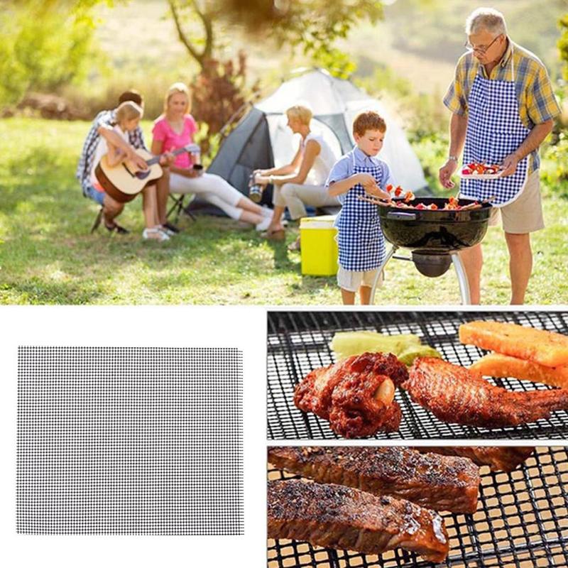 1Pcs 33*40 cm Grill Glass Fiber Mesh And PTFE barbecue grid mat Non-stick sheet BBQ mat BBQ Bake accessories