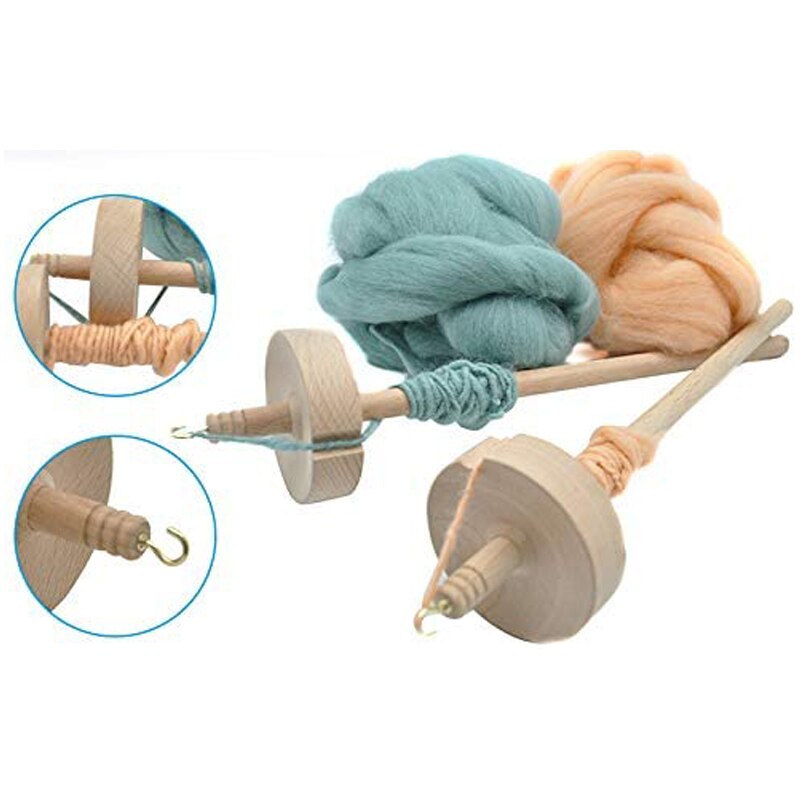 1Pcs Spindle Top Whorl Yarn Spin Hand Carved Wooden Tool for Beginners Spindle Hand Spinning