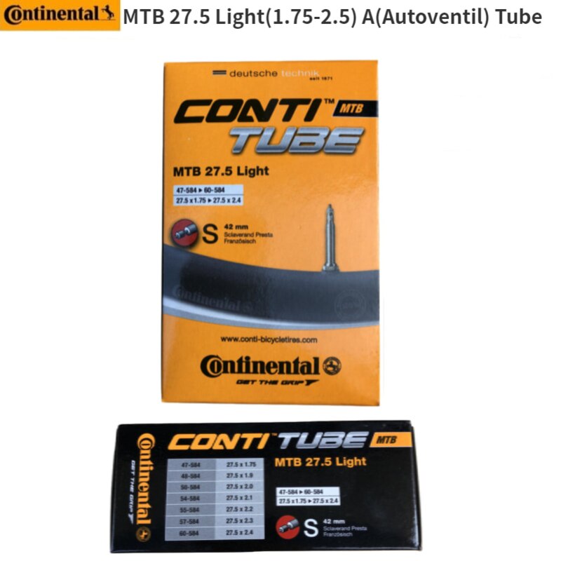 Continental MTB inner tube mountain inner tube 26'' 27.5'' 29'': 27.5 42mm FV Light
