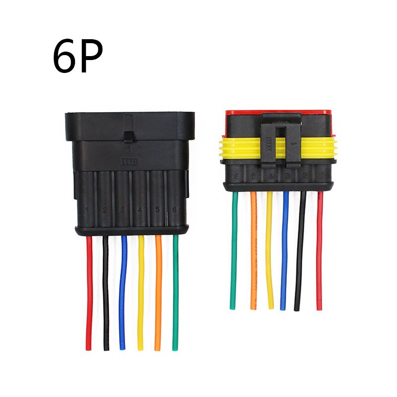 1einstellen Ampere 1P 2P 3P 4P 5P 6P Weg Wasserdichte Elektrische Auto Stecker männlich Weiblich Stecker mit Draht kabelbaum für Auto Motorrad: 6P