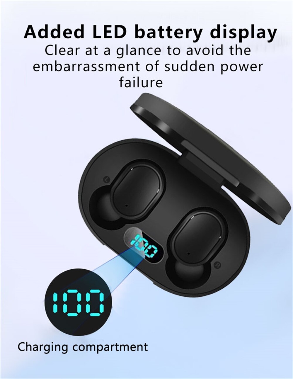 Tws Bluetooth 5.0 Oortelefoon Noise Cancelling Fone Headset Met Microfoon Handsfree Oordopjes Hifi Draadloze Gaming Headsets Airbuds Oordopjes: E6S black