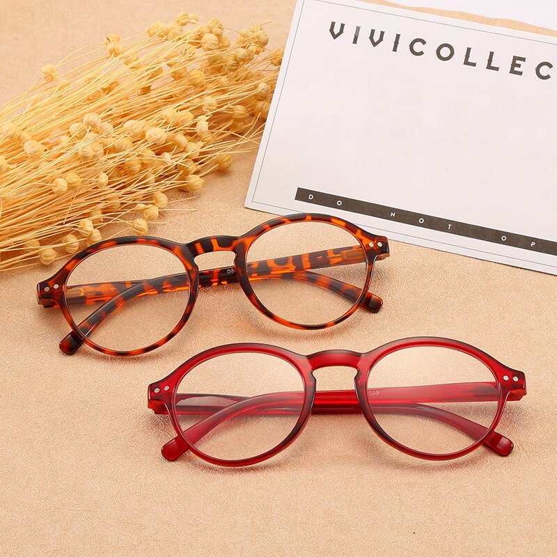 Iboode Mannen Leesbril Retro Ronde Frame Presbyopie Brillen 1.0 1.5 2.0 2.5 3.0 3.5 4.0 Dioptrie Bril Rood Blauw zwart