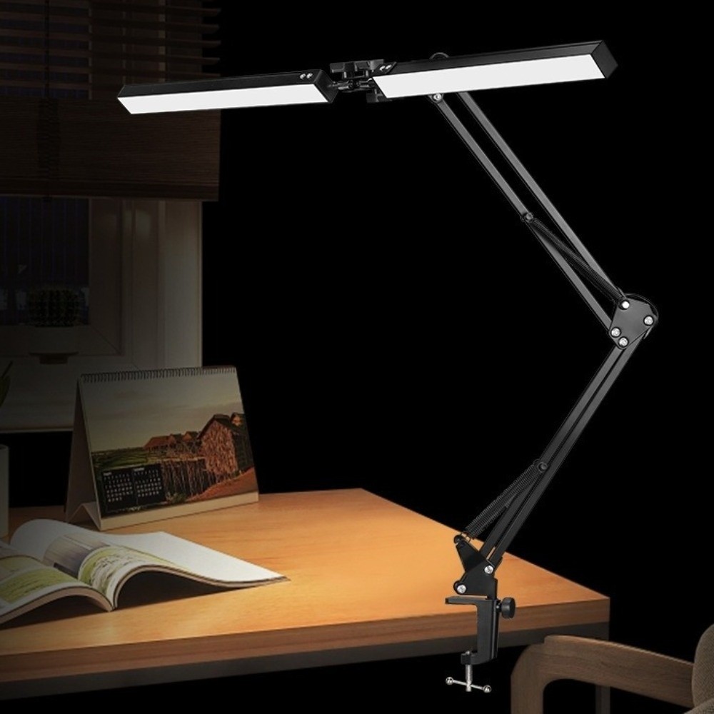 360 ° draaibare led-tafellamp met verstelbare helderheid, 160 led's, superheldere led-bureaulamp met 3 kleurmodi en zwenkarm.