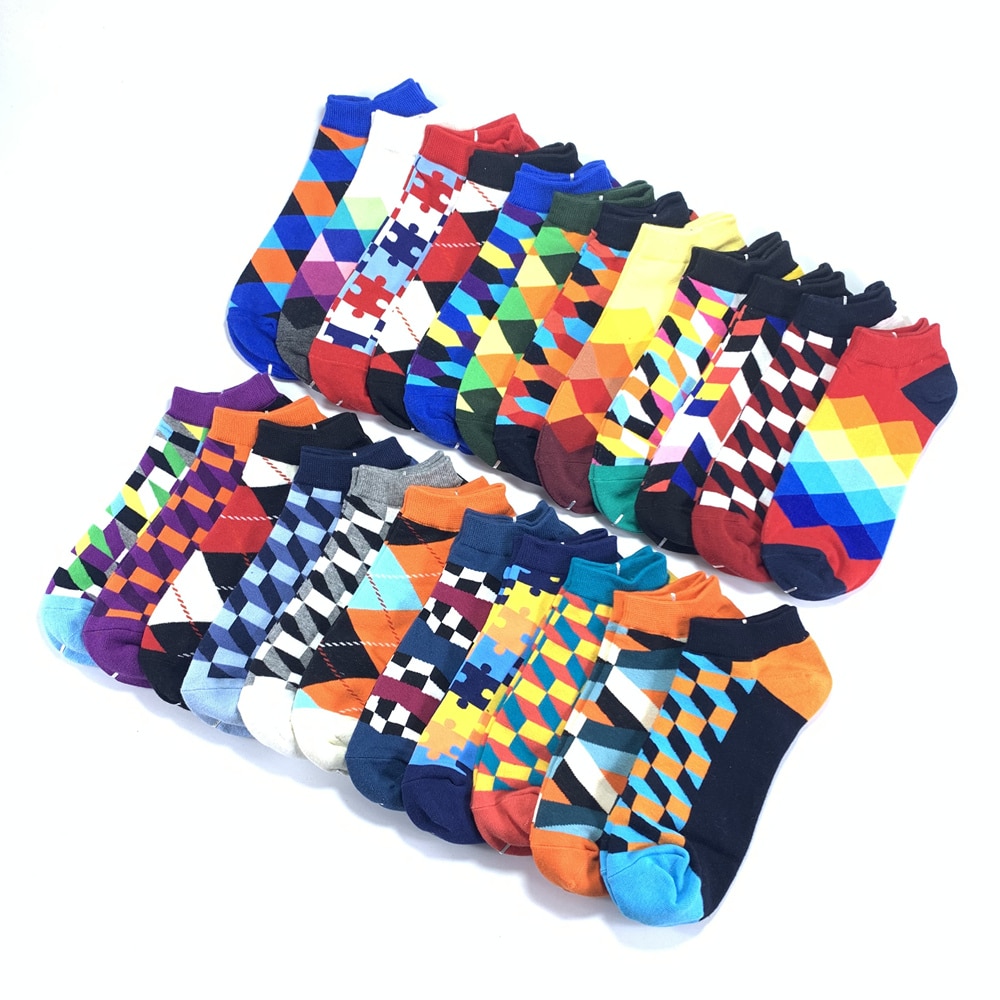 hommes chaussettes dernière décontracté bateau chaussettes court été respirant heureux couleur coton chaussettes hommes
