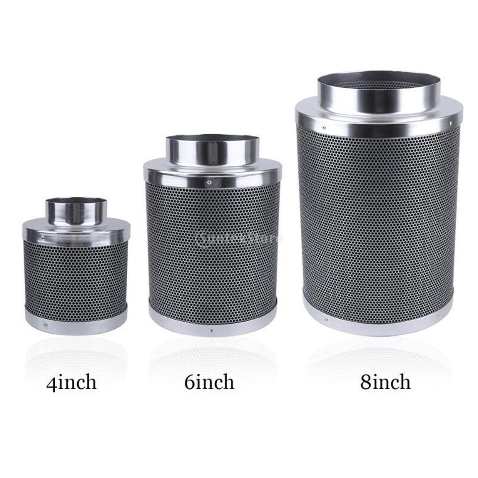 Filtro de carbón activado para ventilador en línea, Control de olores, carbón activado de 38mm de espesor, prefiltro de carbón, de acero inoxidable, 4/6/8 pulgadas