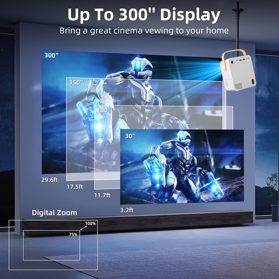 HUASHIJIE Projector 4K Android 11 Dual Wifi6 260ANSI Allwinner H713 BT5.0 1280*1080P Cinema Outdoor Portable Projetor