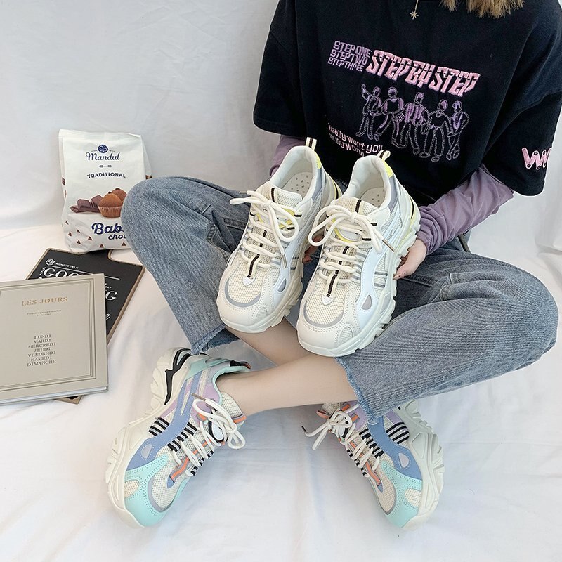 Quheng – baskets de beauté bleu blanc cassé 3M, chaussures d'automne et d'hiver,