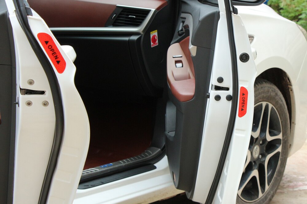 4Pcs Car Door Stickers Warning Mark Reflective Tape Auto Exterior Accessories OPEN Sign Safety Reflective Strip Light Reflectors