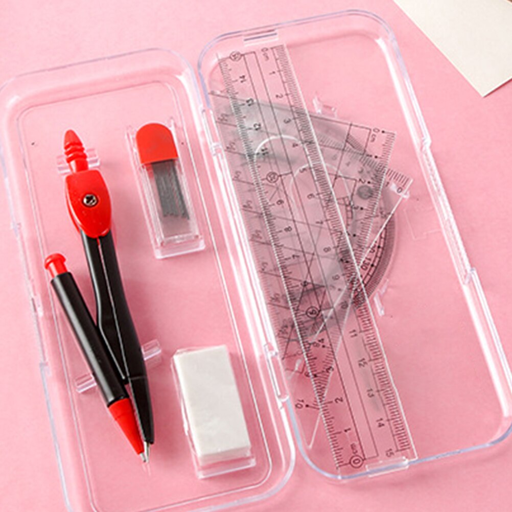 1 Set Compass Ruler Tool Set Geometry Drawing Tool Kit Engineering Drawing Kit (Random Color)