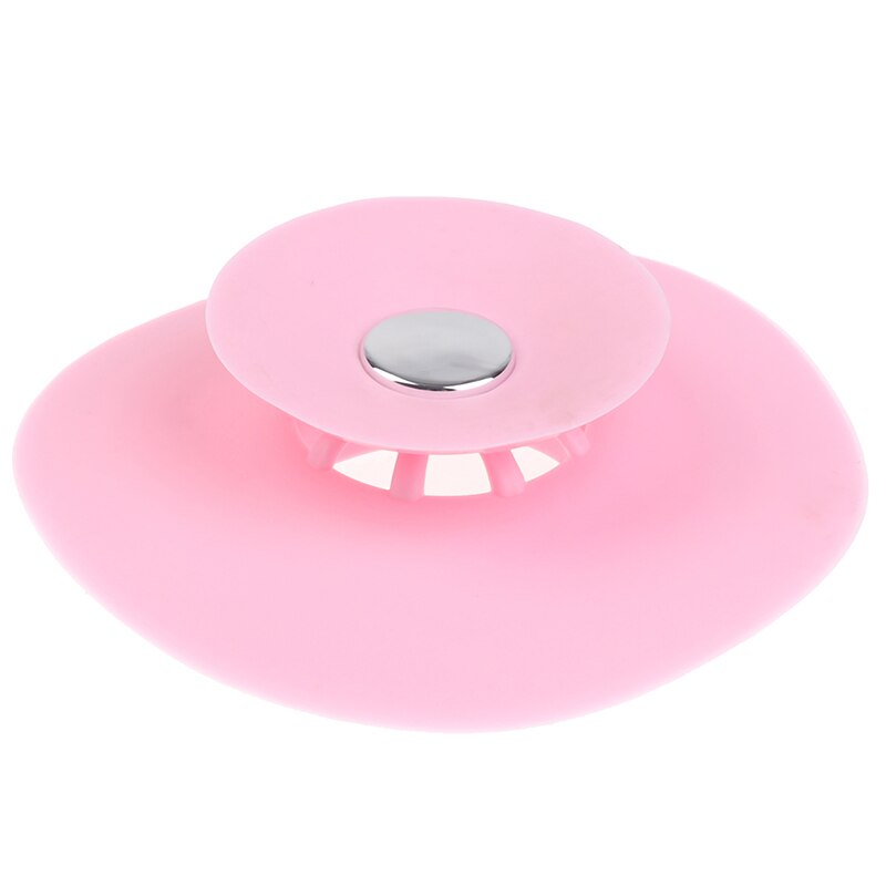 Desagüe antibloqueo con ventosa de silicona para desagüe de suelo, filtro de desagüe, accesorios para el baño y la cocina: Rojo