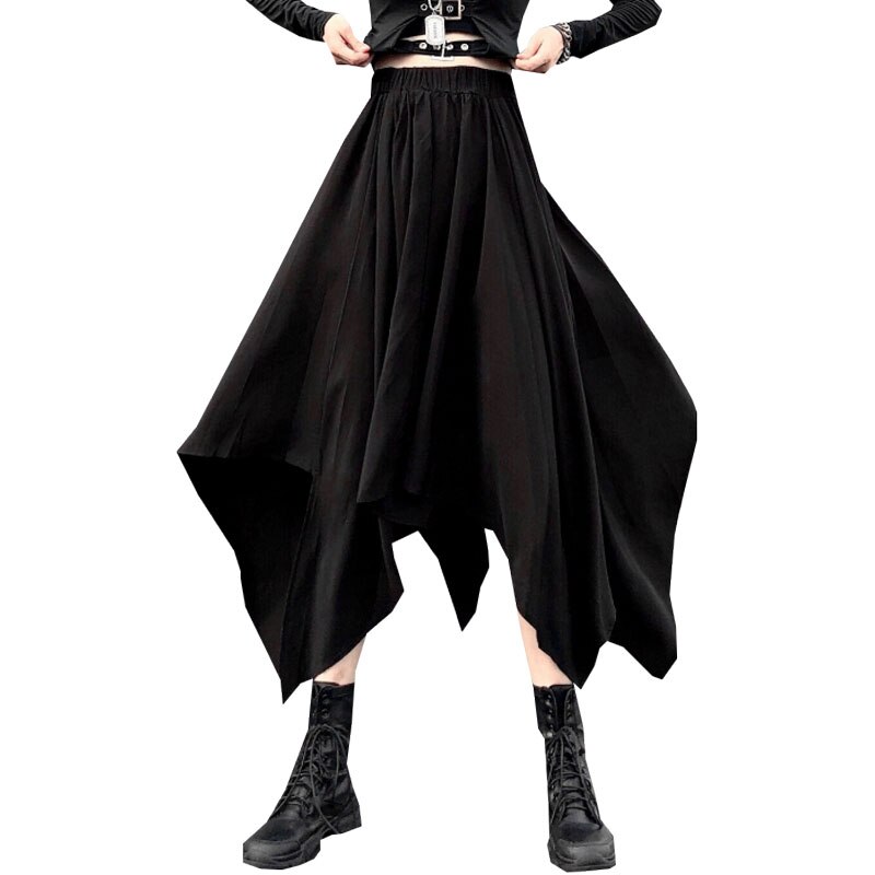 Women Japanese Harajuku Streetwear Black Gothic Punk Style Hip Hop Dance Skirt Medieval Retro Witch Party Cosplay Skirts: Default Title