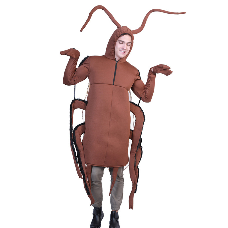 Tier Kakerlake Cosplay Kostüm Halloween Lustige Weihnachten Overall Für Erwachsene Jungen Mädchen Bühne Leistung Karneval Uniform: Beige