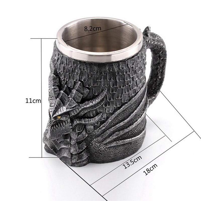 Halloween Mok Beker Retro Hars Roestvrij Staal Bier Mok Skull Knight Koffie Water Cup Viking Thee Mok Bar Decoratie: 600ml C