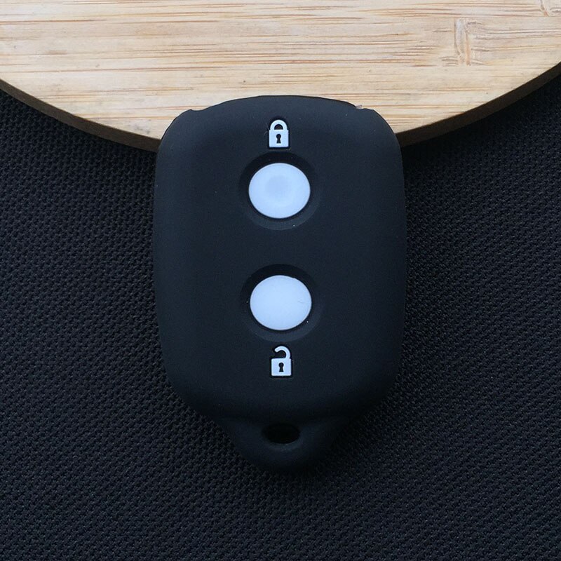 Key Cover Voor Daihatsu Terios 2 Siliconen Autosleutel Cover Beschermd Fob Shell Case Voor Avanza Rush Corolla Ipsum 2 knop Sleutel: Black