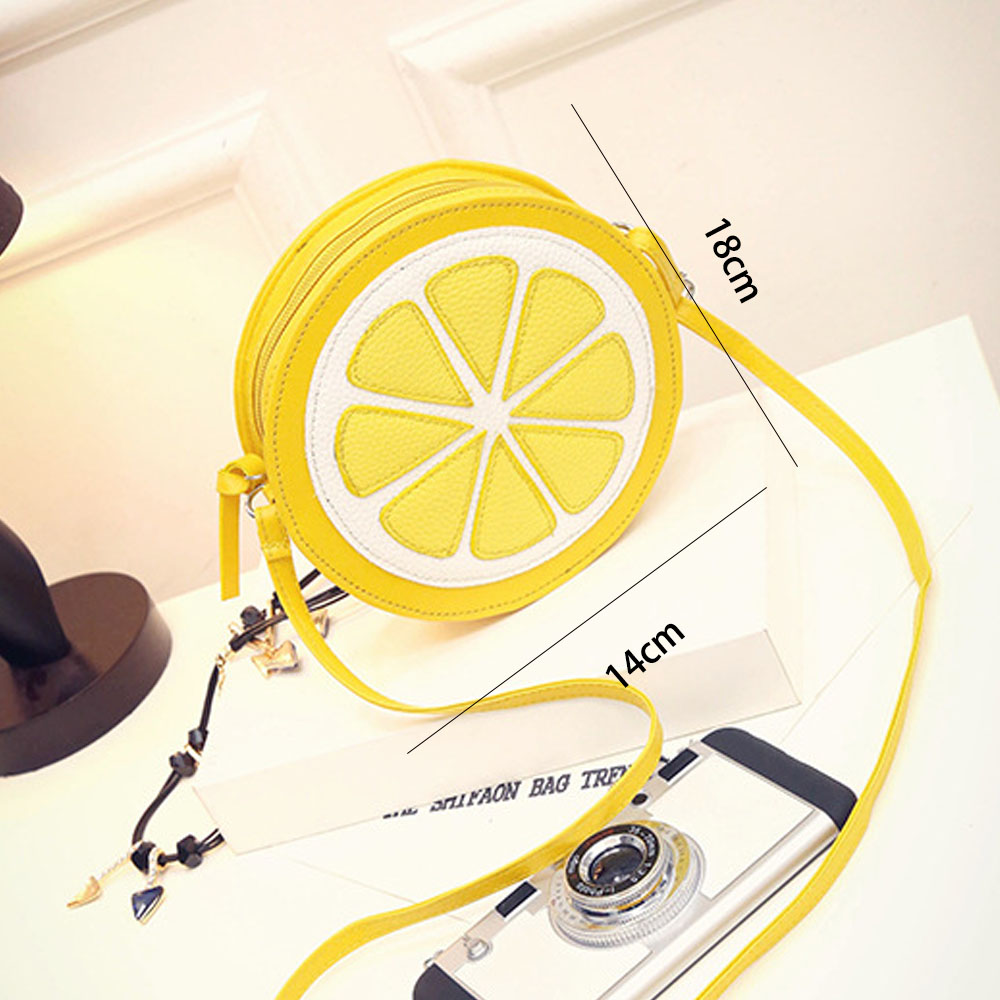 circulaire Orange citron femmes sac sacoche à fermeture éclair bandoulière étanche sacs à main Ptgirl sac main femme sacs à bandoulière