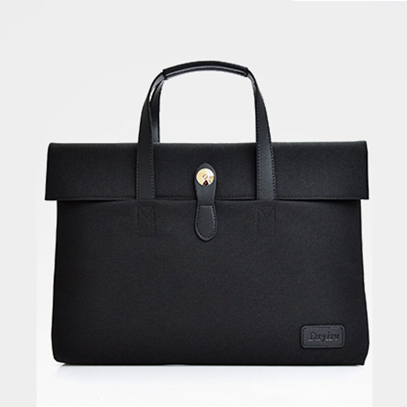 Laptoptas lichtgewicht 14 inch handtas notebooktas laptophoes draagbare computertas voor laptop handtas aktetas: Zwart