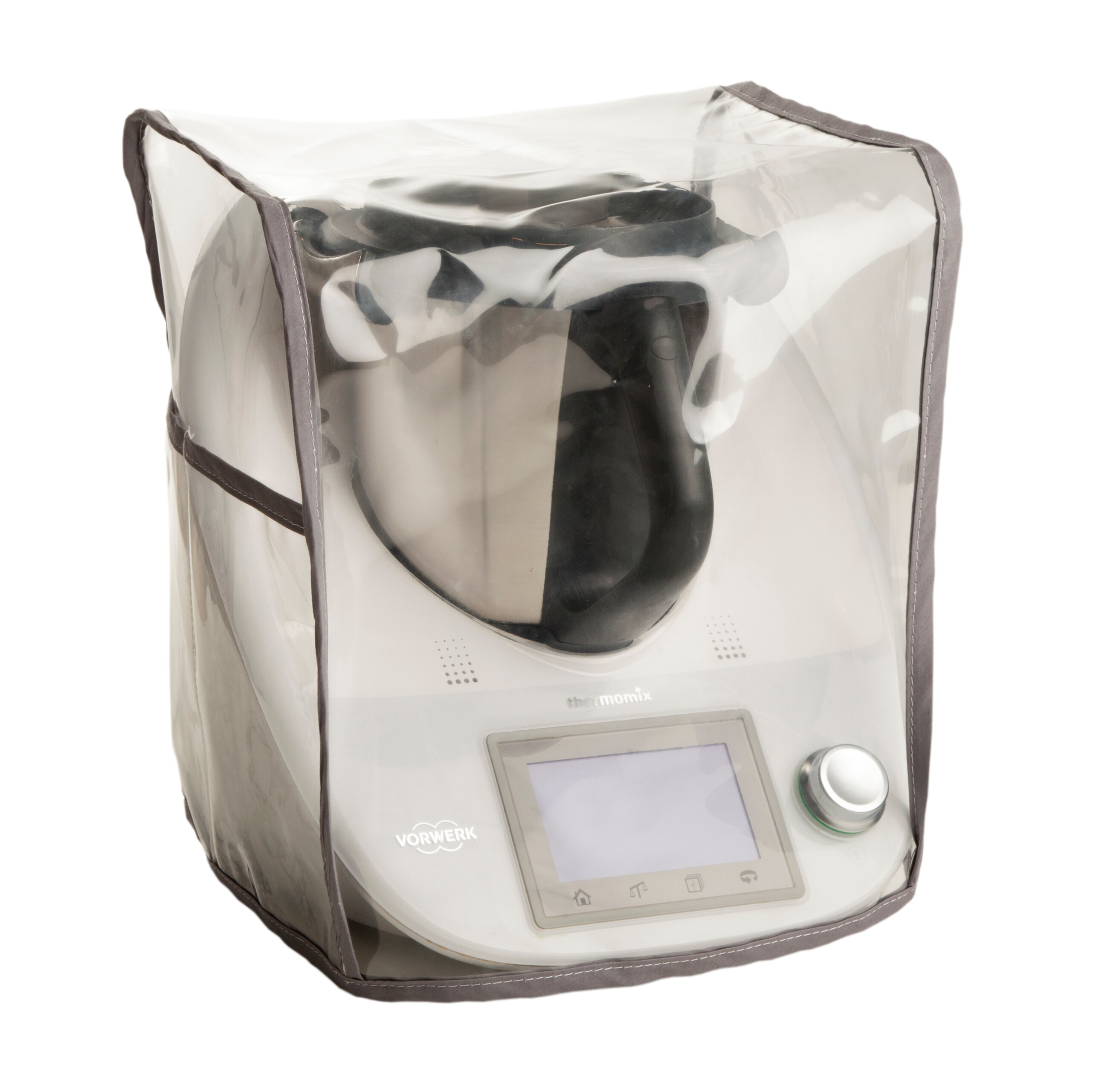FUNDA DE PROTECCION ANTIMANCHAS PARA THERMOMIX TM6 TM5 TM31. Mod transparente gris