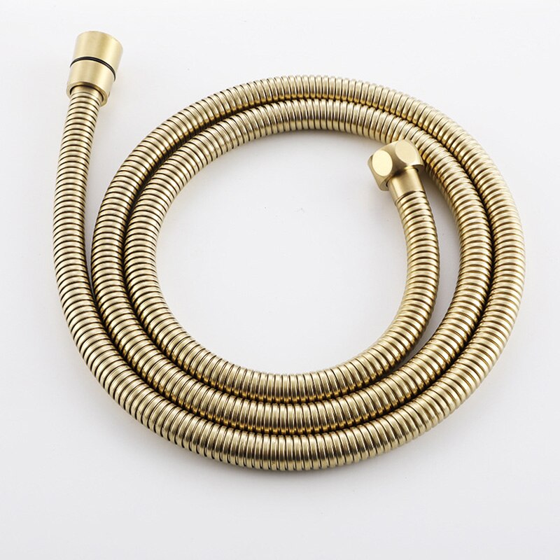 100% Brass Brushed Gold Hand Shower Set Wall Mounted Bathroom Bath Shower Faucets and Cold Mixer Shower Set: shower hose only