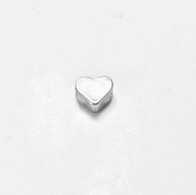 Eruifa 7mm Copper 3mm Thick Heart Charms 20pcs per bag Pendant Becklace,Bracelet DIY 2 Colors: rhodium silver