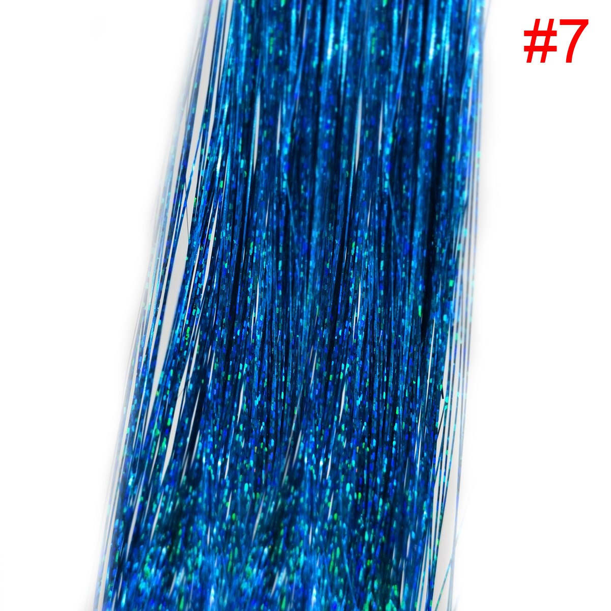 1PC Glitter Shiny Strands Hair Tinsel Dazzles Synthetic Hair Extensions Sparkle Women Accessories Threads For Hair Braids 90cm: 1pc color7