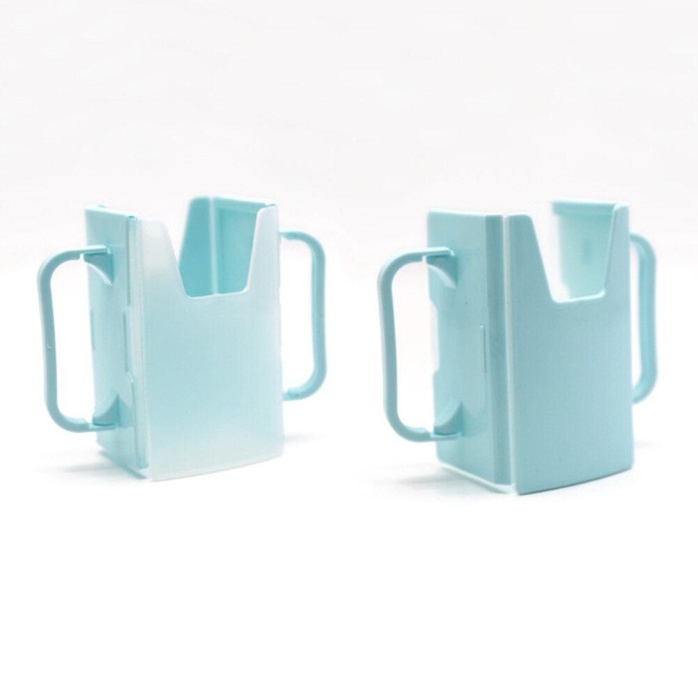 1Pcs Telescopic Baby Toddler Juice Milk Safety Box Bottle Cup Holder with Handles Baby Feeding Supplies Tableware Cup Box: Blue