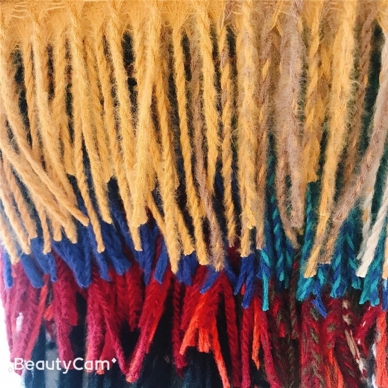 Direct Yellow Plaid Winter Scarf Shawl Women Wool Blends Poncho Wrap Female Tippet Stole Ladies Colorful Scarves Pashmina