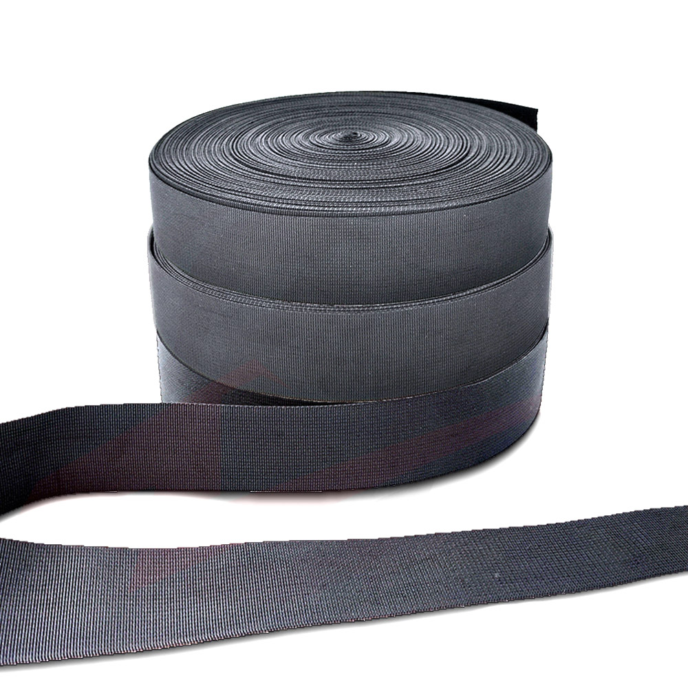 1M Length 20mm 25mm 38mm 50MM Wide Matte Webbing Non-elastic Lanyard Tape DIY Molle Belt Strap Fabric Accessories: XXL / black