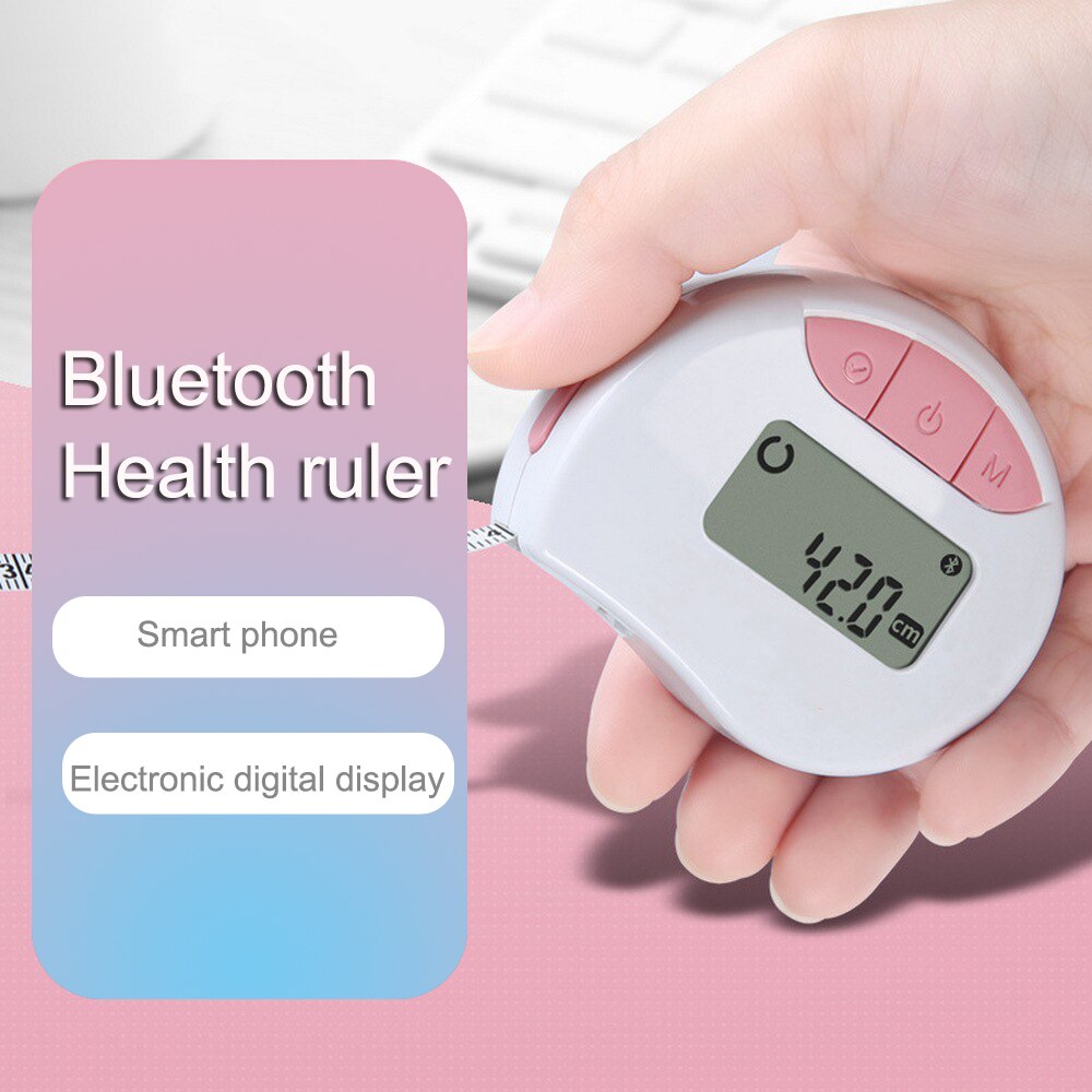 Bluetooth APP Digital Body Tape Measure 150cm LED Electronic Health Band Tape Ruler Circumference and Linear Measure Mode Body